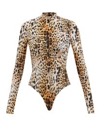 Print High-neck leopard-print jersey bodysuit  Halpern  FASHION US at Matches