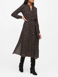 Print Midi Shirt Dres at Banana Republic