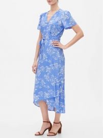 Print Midi Wrap Dress at Gap