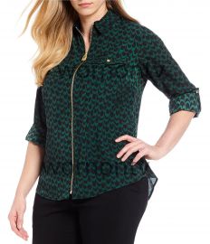Print Roll-Sleeve Lock-Tag Zip by MICHAEL Michael Kors at Dillards