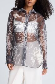 Print Sheer Button-Up Shirt at Nordstrom Rack
