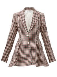 Print Single-breasted peplum checked virgin-wool blazer  JW Anderson  FASHION US at Matches