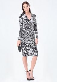 Print Surplice Midi dress at Bebe