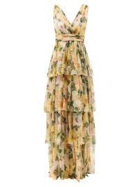 Print Tiered camellia-print silk-chiffon gown  Dolce amp Gabbana  FASHION US at Matches