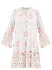 Print Tiered rose-print cotton-voile mini dress Juliet Dunn FASHION US at Matches