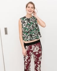 Print Top with Frills at Zara