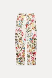 Printed Balloon Pants Zw Collection at Zara