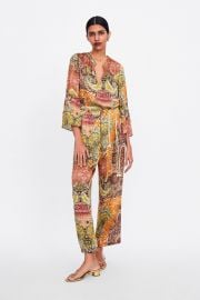 Printed Belted Jumpsuit by Zara at Zara