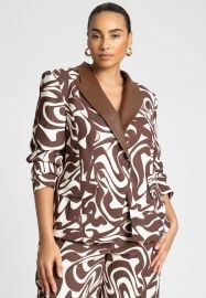 Printed Blazer Leather Collar - Tailored Fit 4479337 Eloquii at Eloquii