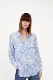 Printed Blouse with Pockets at Zara