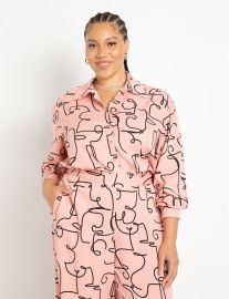 Printed Button Down  Women39s Plus Size Tops at ELOQUII