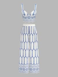 Printed Cami Top amp Wide Leg Pants Set COMMENSE at Commense