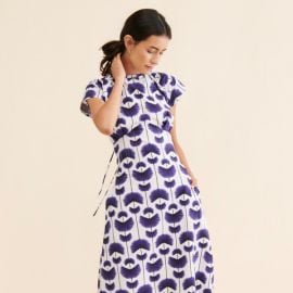 Printed Cap-Sleeve Dress Nuuly at Nuuly