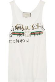 Printed Cotton-Jersey Tank by Gucci at Net A Porter