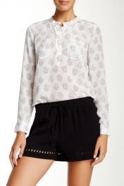 Printed Double Pocket Silk Blouse at Nordstrom Rack