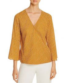 Printed Faux-Wrap Top at Bloomingdales