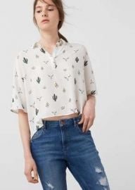 Printed Flowy shirt at Mango