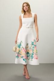 Printed Full Skirt Midi Dress by Badgley Mischka Rent the Runway at Rent the Runway