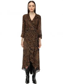 Printed Georgette Wrap Dress at Luisaviaroma