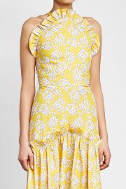 Printed Halter Dress with Ruffles at Stylebop