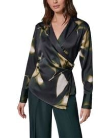Printed Hardware Trim Side Ruched Blouse at Bloomingdales