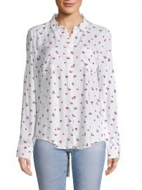 Printed High-Low Button-Down Shirt at Saks Off 5th