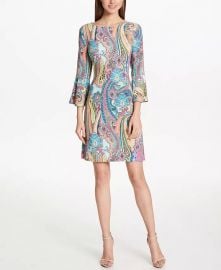 Printed Jersey Bell Sleeve A-line Dress at Macys