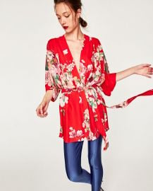 Printed Kimono Blouse by Zara at Zara