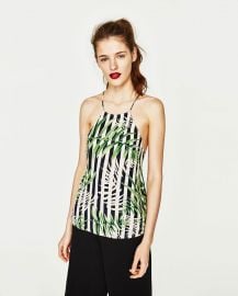 Printed Leaves Top at Zara