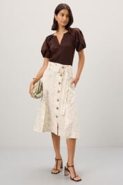 Printed Linen Midi Skirt by Eudon Choi x RTR Rent the Runway at Rent the Runway