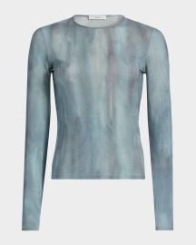 Printed Long-Sleeve Crewneck Tee at Neiman Marcus