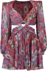 Printed Lurex Cutout Mini Dress at Marissa Collections