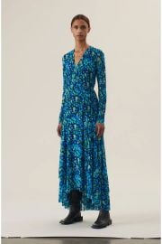 Printed Mesh Wrap Dress at Orchard Mile