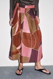 Printed Midi Skirt Zw Collection at Zara