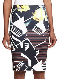 Printed Neoprene Pencil Skirt at Saks Off 5th