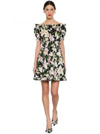 Printed Off-Shoulder Cotton Poplin Dress by Dolce gabbana at Luisaviaroma