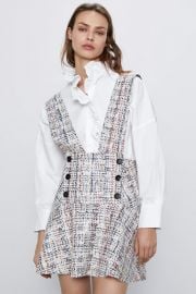 Printed Pinafore Dress with Buttons by Zara at zara