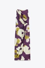 Printed Satin Effect Midi Dress at Zara