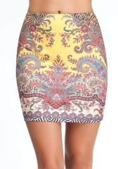 Printed Scuba Mini Skirt at Bebe