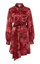 Printed Silk-Satin Wrap Dress by Ganni at Moda Operandi