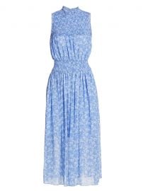 Printed Sleeveless Smocked Dress by ML Monique Lhuillier at Saks Fifth Avenue