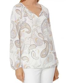 Printed Split Neck Top at Bloomingdales