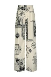 Printed Stretch Crepe Side Zip Wide Leg Pant Over The Moon at Over The Moon