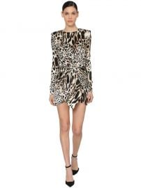 Printed Stretch Satin Mini Dress by Alexandre Vauthier at Luisaviaroma