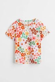 Printed T-shirt - Natural whitefloral - Kids HampM US at H&M