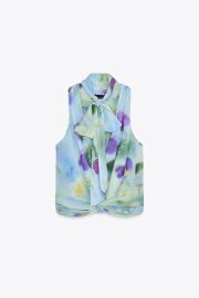 Printed Tie Top at Zara
