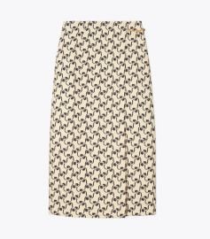 Printed Twill Wrap Skirt at Tory Burch