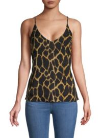 Printed V-Neck Silk Tank Top at Saks Off 5th