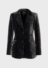 Printed-Velvet Plaid Jacket by Emporio Armani at Armani