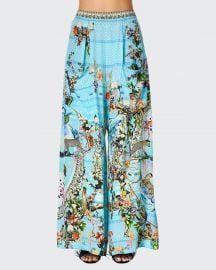 Printed Wide-Leg Coverup Trousers at Camilla